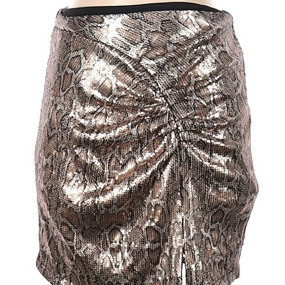 Zara Women's Leopard Metallic Sequin Stretch Formal Dressy Party Mini Skirt, XS - Picture 1 of 3
